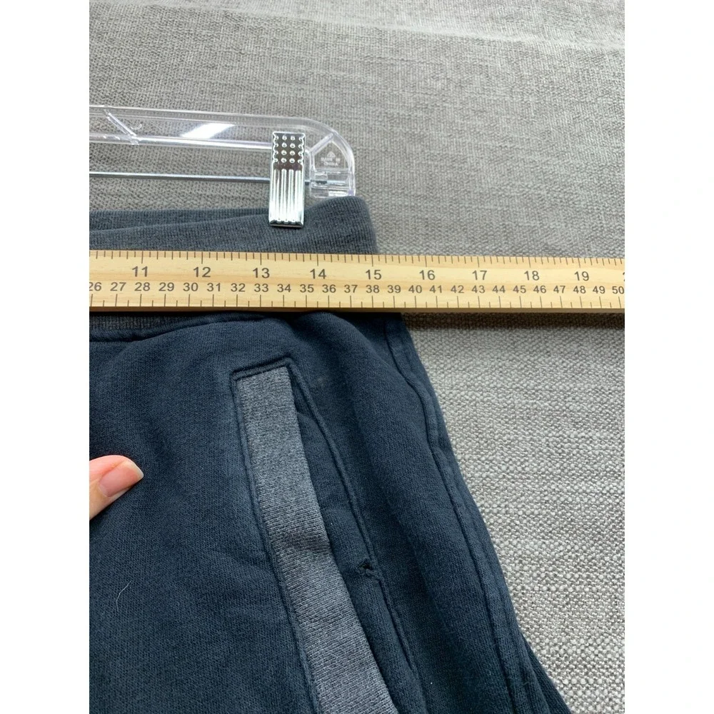 Air Jordan Sweat Shorts Mens‎ M Navy Blue Fleece Lined Ribbed Hem Elastic Waist